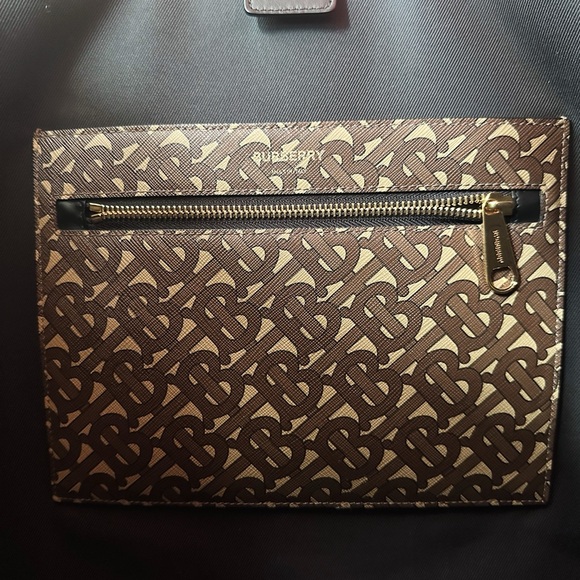 Authentic Burberry TB Monogram Stripe E- Canvas Leather Tote bag - Picture 15 of 16